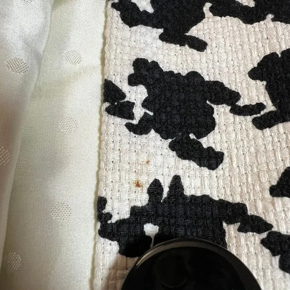 Kate Spade Houndstooth A-Line Button Up Coat Size S Holidays Preppy Classic - Picture 11 of 16